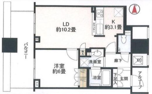 エクラスタワー武蔵小杉 22階 間取り図