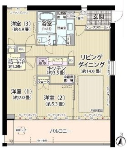 ガーデニエール砧ウエスト 902 間取り図