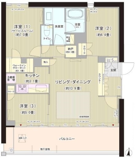 ガーデニエール砧ウエスト 202 間取り図