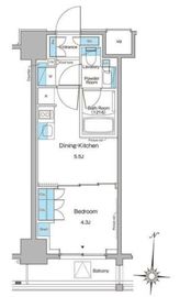 ブラウ菊川プレイス 403 間取り図