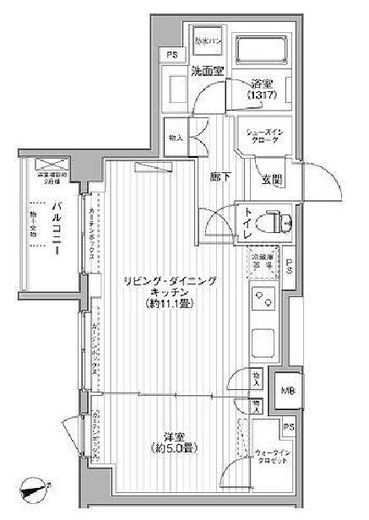 プラネソシエ大森山王 306 間取り図