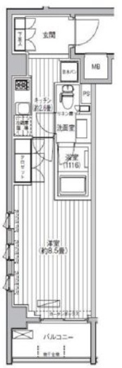 プラネソシエ大森山王 407 間取り図