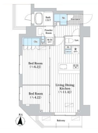 JP noie 錦糸町 (ジェーピーノイエ錦糸町) 205 間取り図