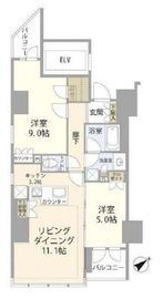 ブランズ市谷田町 9階 間取り図