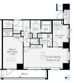 アクシア麻布 19階 間取り図