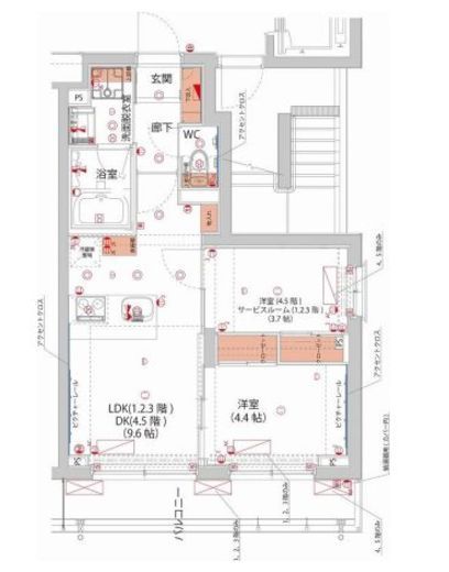 ハーモニーレジデンス新宿ザノース 201 間取り図