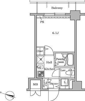 レジディア広尾2 805 間取り図