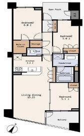 プラウド赤羽 4階 間取り図