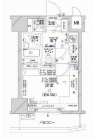 コンシェリア新橋CROSSIA 602 間取り図