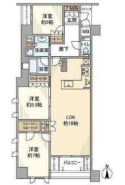 ジオ等々力 3階 間取り図