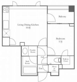 フォレシティ富ヶ谷 307 間取り図