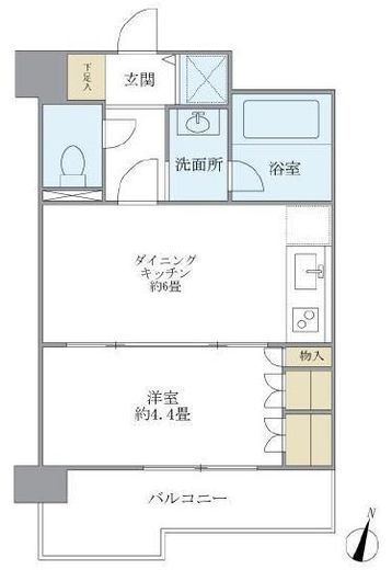 プリヴェール目黒行人坂 6階 間取り図