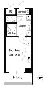協和高輪マンション 603 間取り図