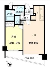 ヒューリック目黒三田 6F1 間取り図