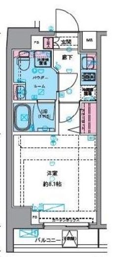 ジェノヴィア東中野スカイガーデン 4階 間取り図