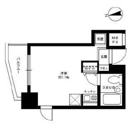 エスコート麻布十番 7階 間取り図