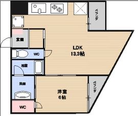 ベルジューレ高輪 202 間取り図