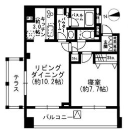 レジディア四谷三丁目 1002 間取り図