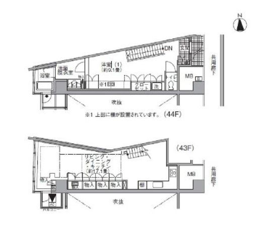 アクティ汐留 4412 間取り図