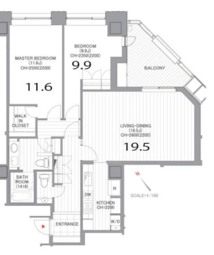 元麻布ヒルズ フォレストタワー 20階 間取り図