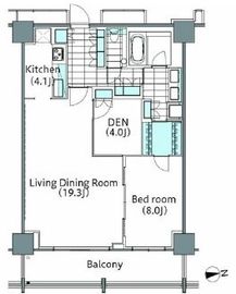 コンフォリア新宿イーストサイドタワー 2322 間取り図