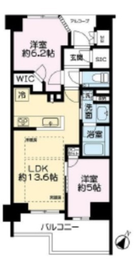 ジオ目黒 2階 間取り図