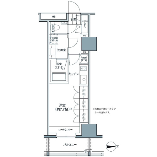 パークハビオ東中野 603 間取り図