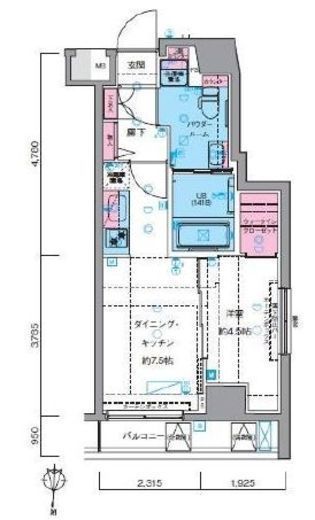 ジェノヴィア東中野スカイガーデン 6階 間取り図