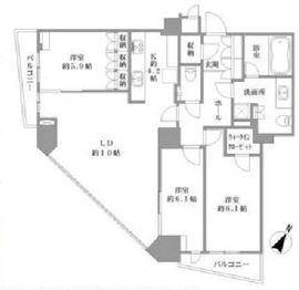 アトラスタワー六本木 13階 間取り図