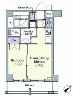 プラチナコート中目黒 504 間取り図