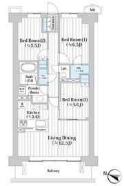アビティグランデ砧 5階 間取り図