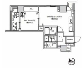 トリニティー芝浦 2407 間取り図