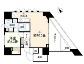 ヴァントヌーベル代々木 4階 間取り図