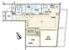 プラウドジェム市ヶ谷 4階 間取り図