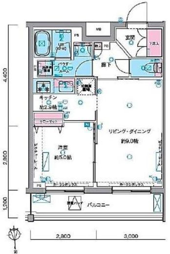 ジェノヴィア大崎スカイガーデン 4階 間取り図