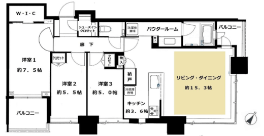 シティタワー武蔵小山 23階 間取り図