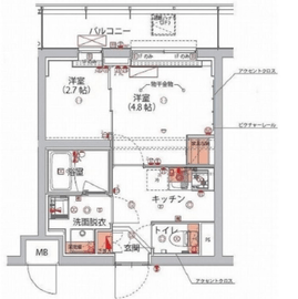 ハーモニーレジデンス神楽坂ヒルズthird 308 間取り図