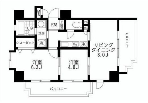 レジディア文京本郷 801 間取り図