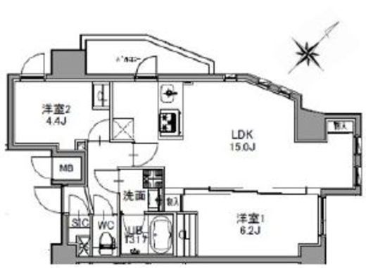 S-RESIDENCE王子west (エスレジデンス王子ウエスト) 901 間取り図