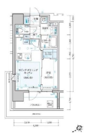 クリオ市谷柳町 8階 間取り図