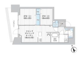 ライオンズフォーシア五反田 1502 間取り図