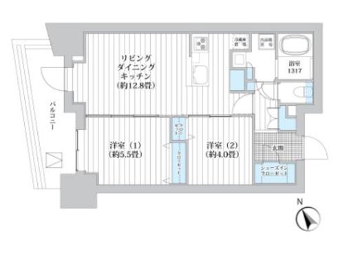 ライオンズフォーシア五反田 1501 間取り図