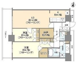 リエトコート武蔵小杉イーストタワー 22階 間取り図