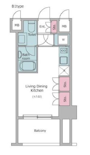 レジディア品川 602 間取り図