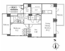 WIT AZABUDAI 5F1 間取り図