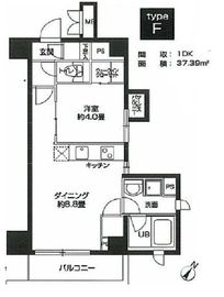 カスタリア用賀 401 間取り図