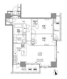 レジディアタワー目黒不動前 1809 間取り図