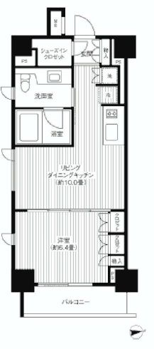 MFPRコート麻布十番 704 間取り図