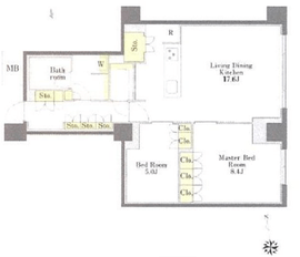 プライムメゾン三田綱町 304 間取り図