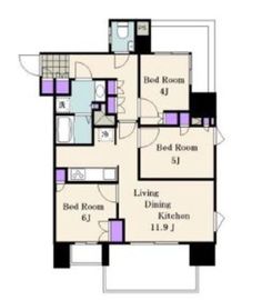 プレミスト蔵前 5階 間取り図